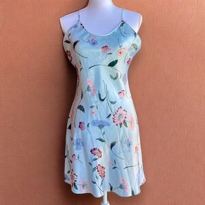 Vintage Romantic Blue Floral Lingerie Slip